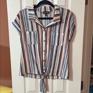 Luxology Multicolor Striped Button-Down Shirt